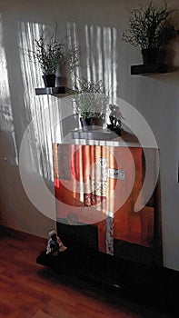 Rays of the sun through the window