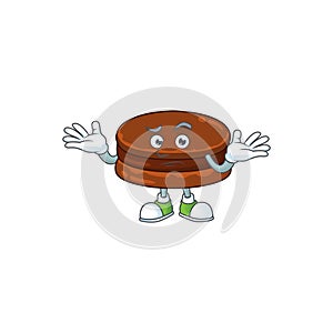 A picture of smirking chocolate alfajor cartoon character design style