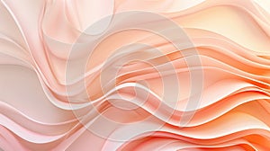 Picture a soothing, abstract design of wavy lines and flowing curves, rendered in calming peach tones, creating a rhythmic and