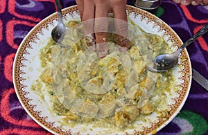 A picture of Spicy dish of uttarakhand made from Malta fruit, a distinct and GI taged citrus variety from Uttarakhand.