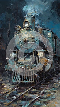 A picture of steam locomotive train generative AI