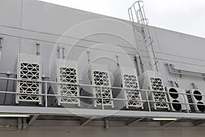 Picture of a steel frame to support the Condensing unit.,Air conditioning work,Their main function is to condense refrigerant