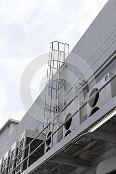 Picture of a steel frame to support the Condensing unit.,Air conditioning work,Their main function is to condense refrigerant