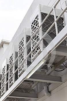 Picture of a steel frame to support the Condensing unit.,Air conditioning work,Their main function is to condense refrigerant