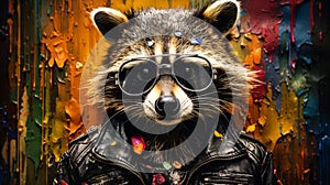 Picture a stylish raccoon photo