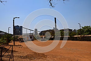 Picture of sugar factory in Industrial area in Indian village