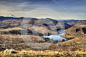 Mt Jefferson & Deschutes river near Bend Oregon