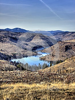 View of Mt Jefferson & Deschutes river near Bend Oregon