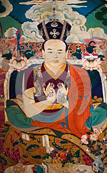 Picture of 16th Karmapa with the Black crown on the head