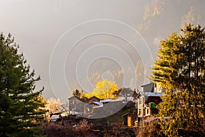 Picture of tibetan village in Himalaya mountains