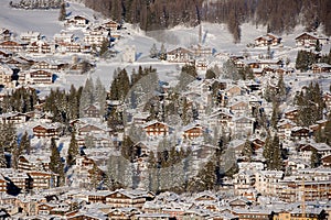 Picture of the town center of Cortina D`Ampezzo, Italy.