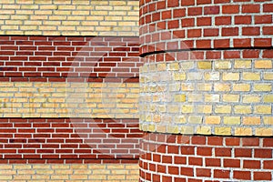 Picture of two alligned brick walls on the street