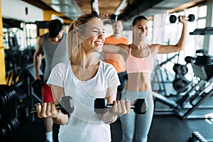 Picture of two fitness women in gym