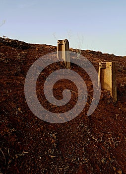 Picture of two rock on the dert