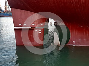 Picture of vessel rudder and propeller