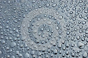 Water drops on the petroleum surface