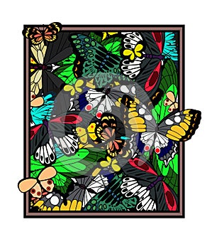 A picture which is made of butterflies. illustration photo