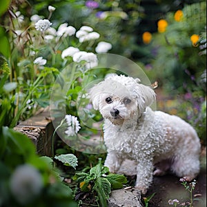 picture of a white Bichon Frise dog photo