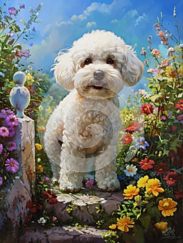 picture of a white Bichon Frise dog photo