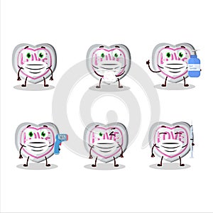 A picture of white love candy cartoon design style keep staying healthy during a pandemic