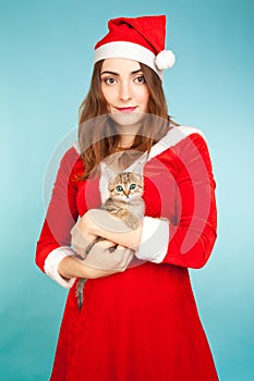 Picture of woman holding a kitten