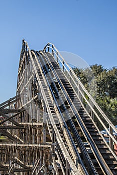 Wooden roller coaster at Legoland Florida