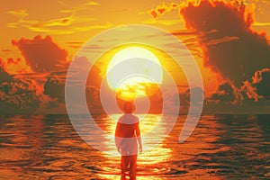 picture of the yellow sun,global warming concept