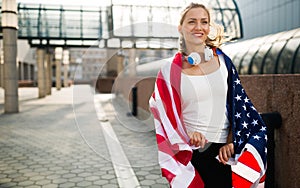 Picture of young attractive happy fitness woman