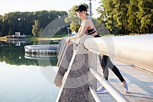 Picture of young attractive happy fitness woman.