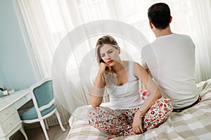 Picture of young couple having relationship problems