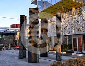 `Spirit Inner Columns` by Jesus Moroles in the Arts District, downtown Dallas, Texas