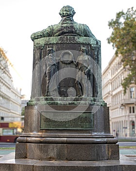 A statue of Johann Wolfgang von Goethe, German writer and polymath, located on the Ring nearby the Hofburg in Vienna photo