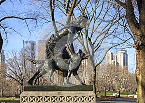 `Indian Hunter` by John Quincy Adams Ward in Central Park, New York City. photo