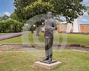 Bronze statue of J. Frank Norris, the fighting fundamentalist, by famous sculptor Pompeo Coppini.