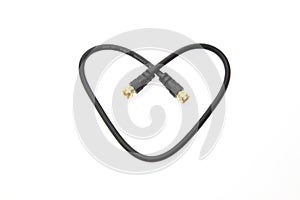 Coaxial cable in a white background
