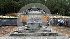 The Emperor`s Sepulcher in Tu Duc Royal Tomb complex 4 miles from Hue, Vietnam