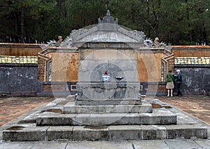 The Emperor`s Sepulcher in Tu Duc Royal Tomb complex 4 miles from Hue, Vietnam