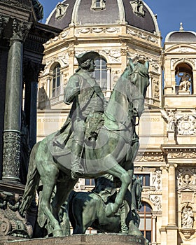 Equestrian statue General Daun, Empress Maria Theresa Monument, Vienna, Austria photo