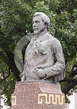 A bronze bust of Prospero Bernardi made by famous sculptor Pompeo Coppini at Fair Park in Dallas, Texas