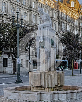 Fonta da Juventude Menina Nua by sculptor Henrique Moreira in Porto, Portugal. photo