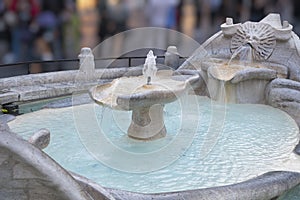 The Fontana della Barcaccia or Fountain fo the Ugly Boat, Rome photo