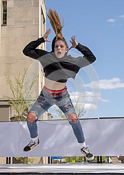 Teen Girl hip hop dancing in Saint Louis for National Dance Week