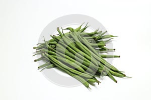 Green beens in a white background