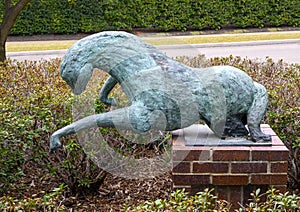 Horse sculpture in Byrd Park in the small city University Park in Dallas County, Texas photo