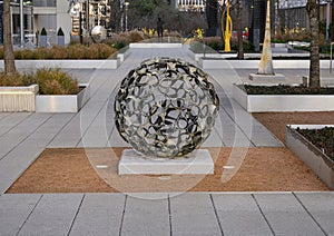 `How to Form a Sphere` by Joseph Havel on the Hall Texas Sculpture Walkway in the Arts District in downtown Dallas, Texas