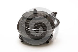 Iron teapot called Nambu ironware in Japan photo