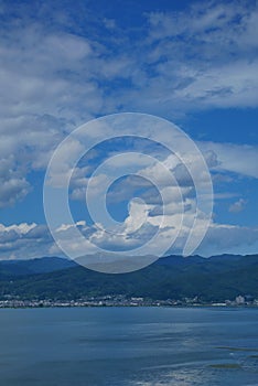 Lake Suwa in Suwa sity,japan