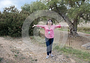 Korean woman on holiday in Lama D`Antico Italy photo