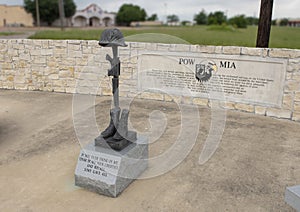 Monument for POW MIA in the Veteran`s Memorial Park, Ennis, Texas