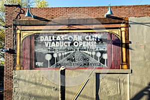 Mural commemorating the opening of the Dallas-Oak Cliff Viaduct, Bishop Arts District, Dallas, Texas